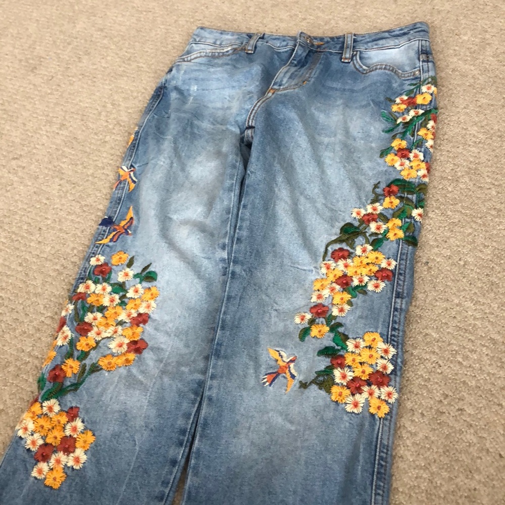 embroidered Free People jeans
